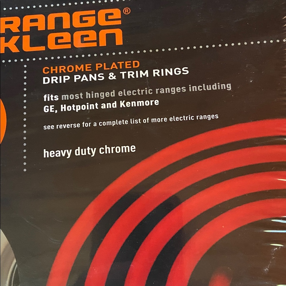 Chrome Plated Drip Pans & Trim Rings Set - Picture 4 of 7
